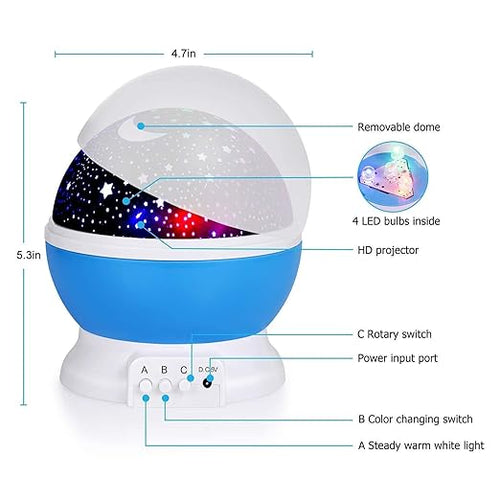 Star Projector Night Light (Assorted Color)